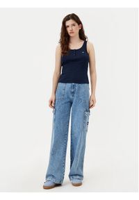 Tommy Jeans Top DW0DW19492 Granatowy Slim Fit. Kolor: niebieski. Materiał: bawełna #4