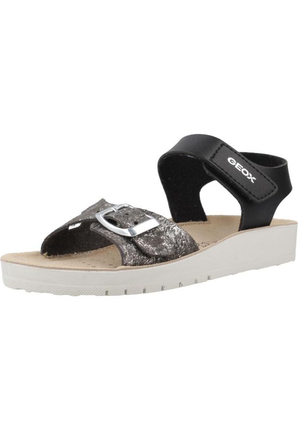 Geox - Sandały GEOX J SANDAL COSTAREI GI Czarny. Kolor: czarny. Materiał: syntetyk, tkanina. Sezon: lato
