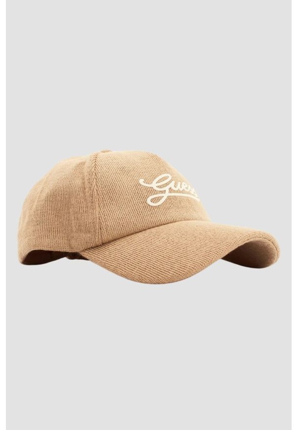 Guess - GUESS Beżowa czapka z daszkiem Baseball Cap. Kolor: beżowy