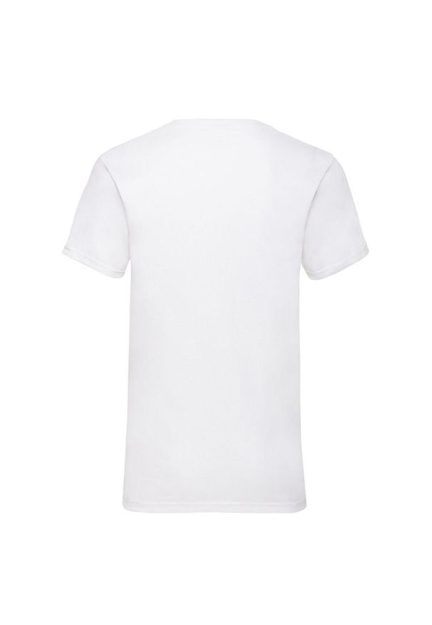 FRUIT OF THE LOOM - Męska Koszulka Valueweight Z Gładkim Dekoltem V. Kolor: biały. Wzór: gładki. Sport: turystyka piesza