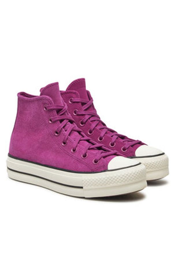 Converse Trampki Chuck Taylor All Star Lift Platform Hi A11143C Różowy. Kolor: różowy. Materiał: zamsz, skóra. Obcas: na platformie