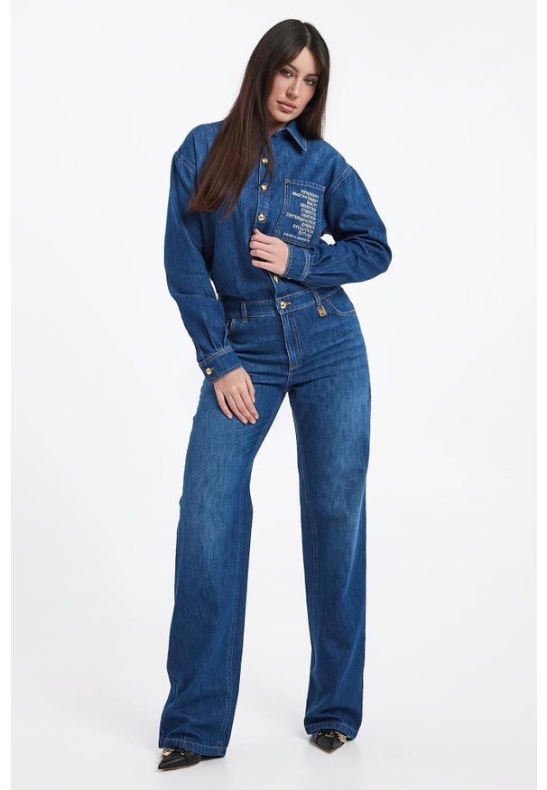 Elisabetta Franchi - Kombinezon damski z denimu ELISABETTA FRANCHI. Materiał: denim