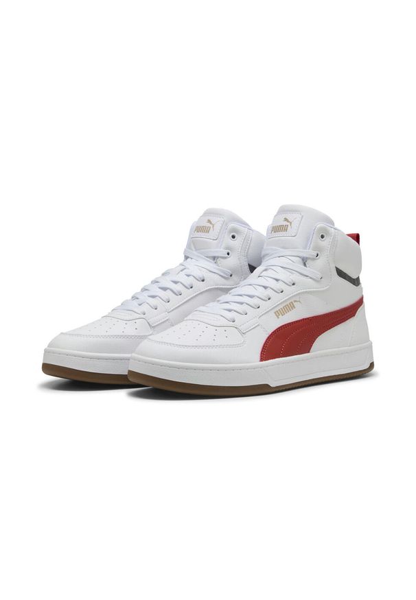 Puma - Sneakersy Caven 2.0 Mid PUMA White Red Fire Gum Beige. Kolor: biały, czerwony, wielokolorowy, beżowy. Materiał: guma. Sezon: lato