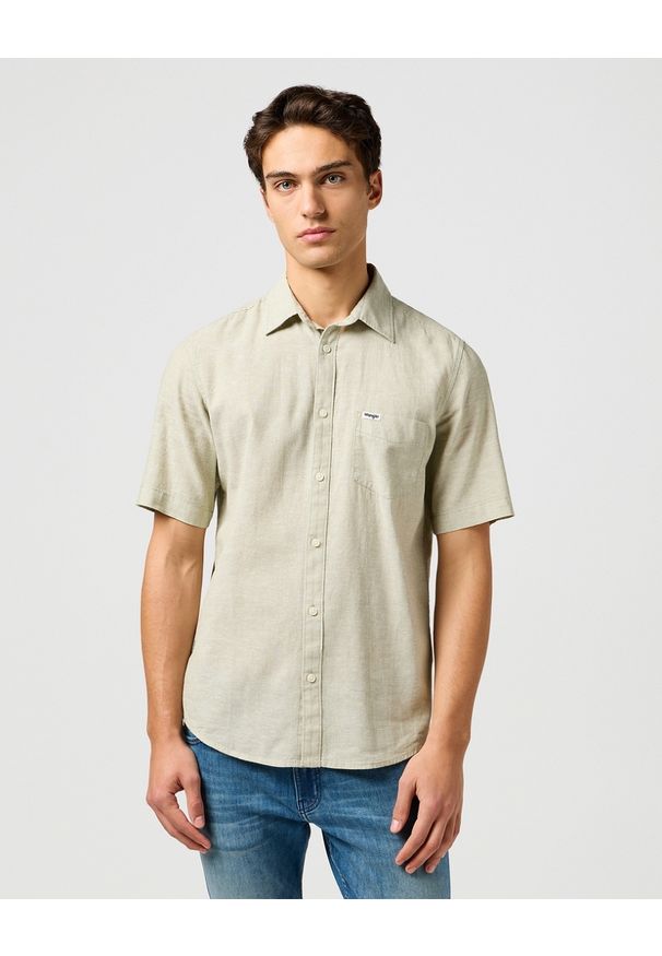Wrangler - MESKA KOSZULA WRANGLER SS 1 PKT SHIRT TEA 112362730