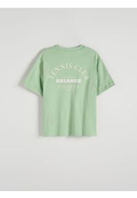 Reserved - T-shirt z nadrukiem - jasnozielony. Kolor: zielony. Materiał: bawełna. Wzór: nadruk