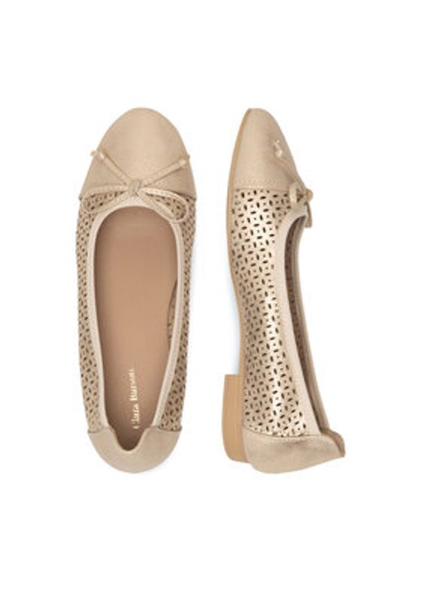 Clara Barson Baleriny WS2055-15 Złoty. Kolor: złoty. Materiał: materiał