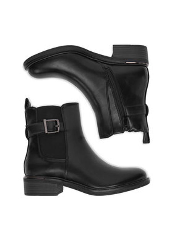 DeeZee Botki 5617 Czarny. Kolor: czarny. Materiał: materiał, syntetyk