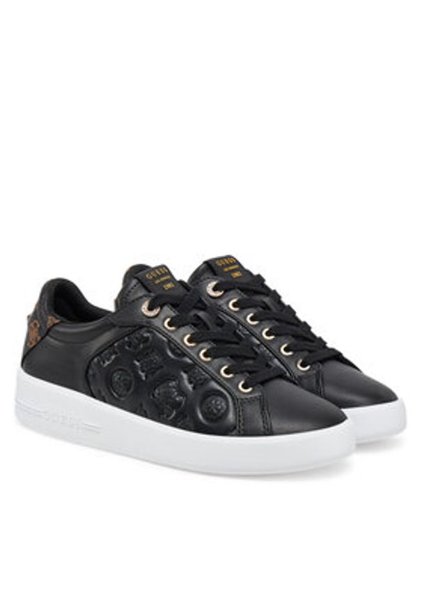 Guess Sneakersy FLJRONF AL12 Czarny. Kolor: czarny. Materiał: skóra