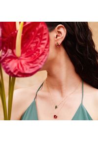 W.KRUK - Kolczyki złote Kwiaty Nocy Anturium. Materiał: złote. Kolor: złoty. Wzór: kwiaty. Kamień szlachetny: topaz, granat #1