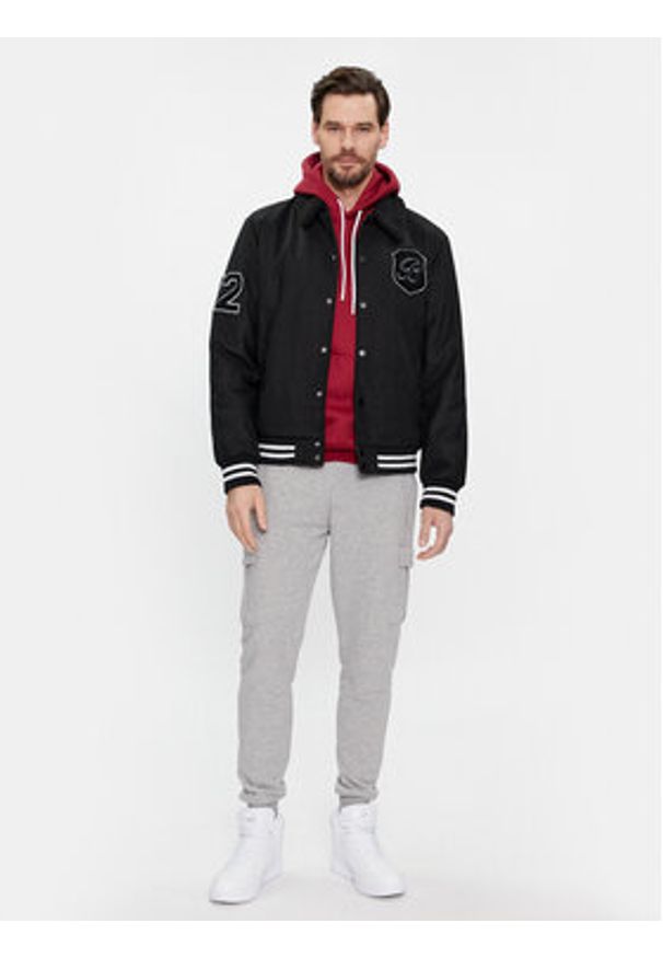 Brave Soul Kurtka bomber MJK-DURDEN Czarny Regular Fit. Kolor: czarny. Materiał: syntetyk