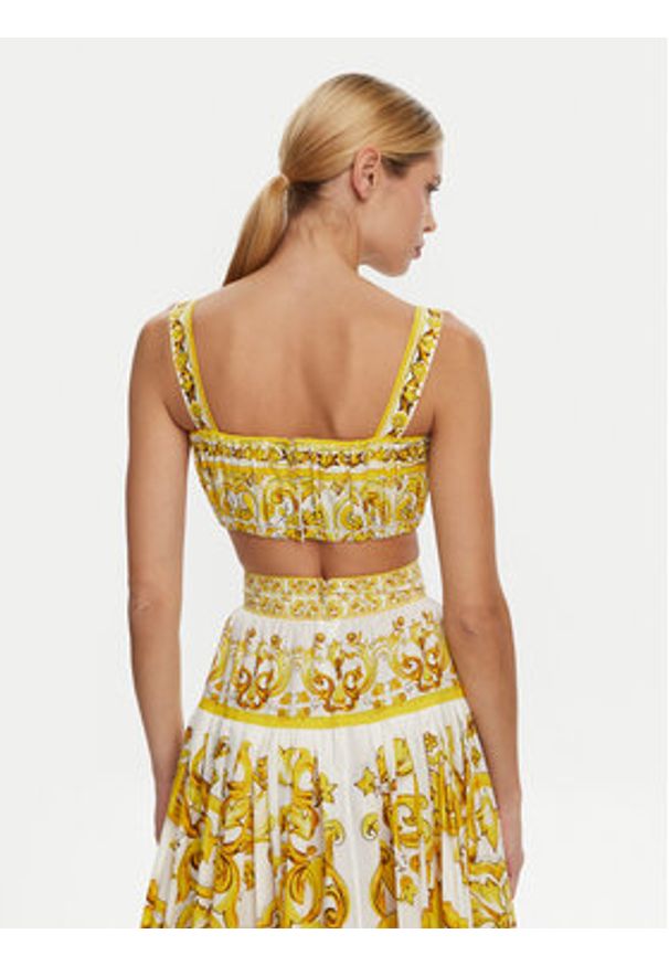 DOLCE & GABBANA - Dolce&Gabbana Top F755PT HH5EA Żółty Regular Fit. Kolor: żółty. Materiał: bawełna