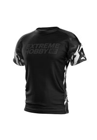 Koszulka Techniczna Sportowa Męska EXTREME HOBBY BLACK PANTHER. Kolor: czarny, biały, wielokolorowy. Materiał: elastan, poliester. Długość rękawa: krótki rękaw. Długość: krótkie. Sport: fitness, kolarstwo