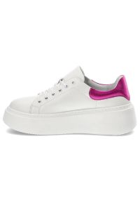 DAMISS - Białe Sneakersy Damiss Wygodne Skórzane Buty Damskie. Kolor: biały. Materiał: skóra. Szerokość cholewki: normalna #8