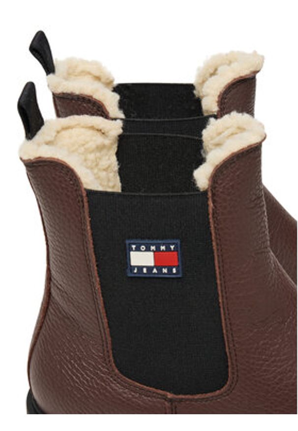 Tommy Jeans Sztyblety Tjw Chelsea Boot Wl EN0EN02826 Brązowy. Kolor: brązowy. Materiał: skóra