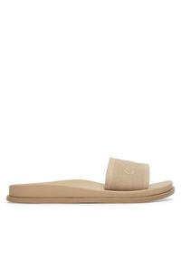 Calvin Klein Klapki City Sandal Mule Webbing HW0HW02887 Beżowy. Kolor: beżowy. Materiał: materiał #1