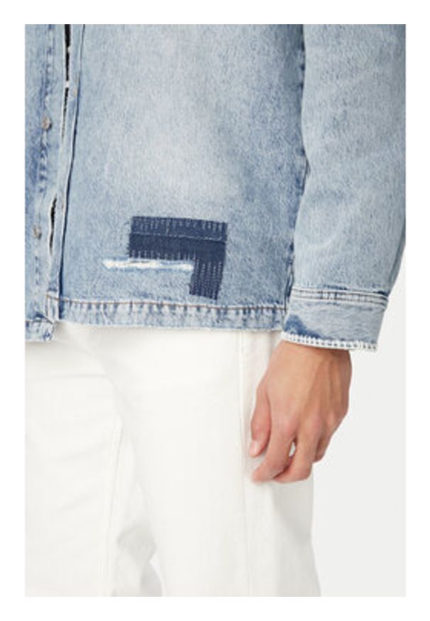 Tommy Jeans Koszula jeansowa DM0DM23269 Niebieski Relaxed Fit. Kolor: niebieski. Materiał: bawełna