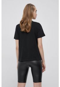 Vila t-shirt bawełniany kolor czarny. Okazja: na co dzień. Kolor: czarny. Materiał: bawełna. Wzór: nadruk. Styl: casual #4