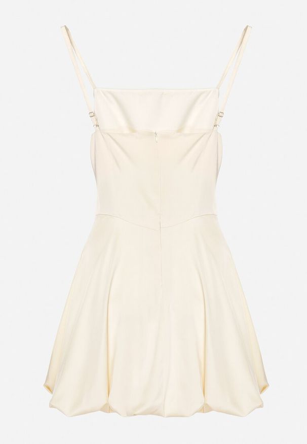 Born2be - Żółta Sukienka Vices na Ramiączkach o Fasonie Bombki Folonna. Okazja: na co dzień. Typ kołnierza: dekolt kwadratowy. Kolor: żółty. Długość rękawa: na ramiączkach. Typ sukienki: bombki. Styl: elegancki, casual