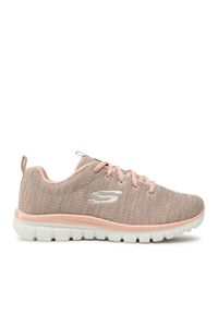 skechers - Skechers Buty Twisted Fortune 12614/NTCL Beżowy. Kolor: beżowy. Materiał: materiał