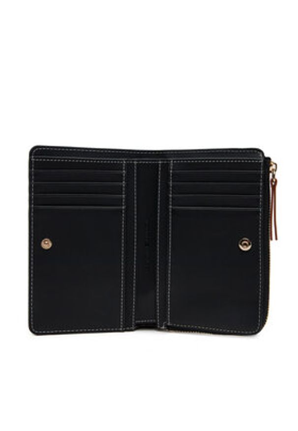 TOMMY HILFIGER - Tommy Hilfiger Duży Portfel Damski Th Monoplay Leather Med 7 Wallet AW0AW17417 Czarny. Kolor: czarny. Materiał: skóra
