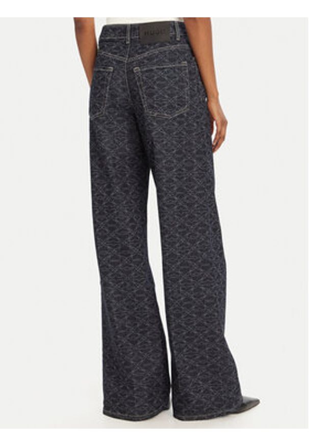 Hugo - HUGO Jeansy 50541522 Granatowy Wide Leg. Kolor: niebieski