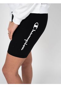 Champion Szorty "Bike Shorts" | 113390 | Bike Shorts | Kobieta | Czarny. Stan: podwyższony. Kolor: czarny. Materiał: bawełna, elastan. Wzór: nadruk #3