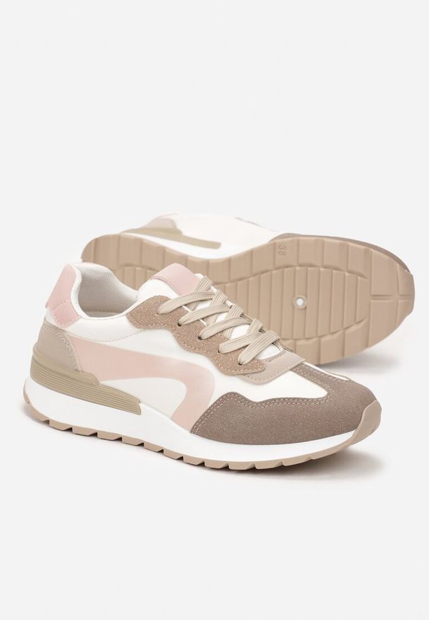 Renee - Ciemnobeżowe Sznurowane Sneakersy przed Kostkę Pasille. Wysokość cholewki: przed kostkę. Kolor: beżowy