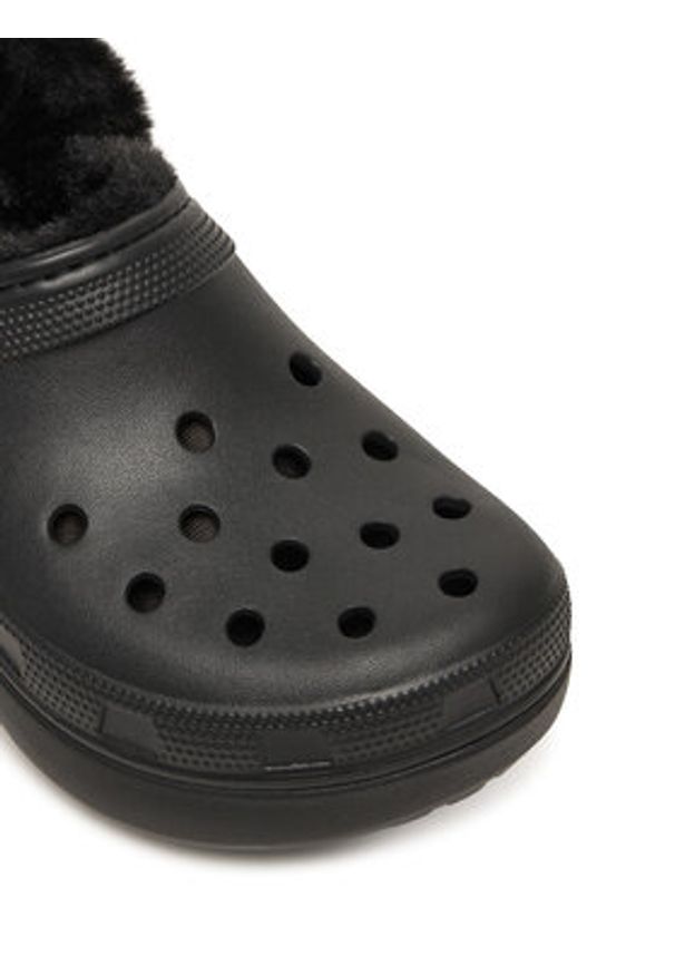 Crocs Klapki Classic Platform Fuzz Lined Clog 212854 Czarny. Kolor: czarny. Obcas: na platformie
