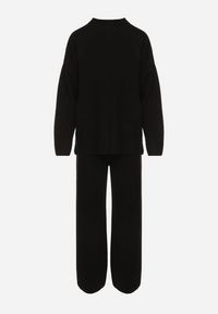 Born2be - Czarny Dzianinowy Komplet z Wełną Spodnie i Sweter Tesira. Kolor: czarny. Materiał: dzianina, wełna #6