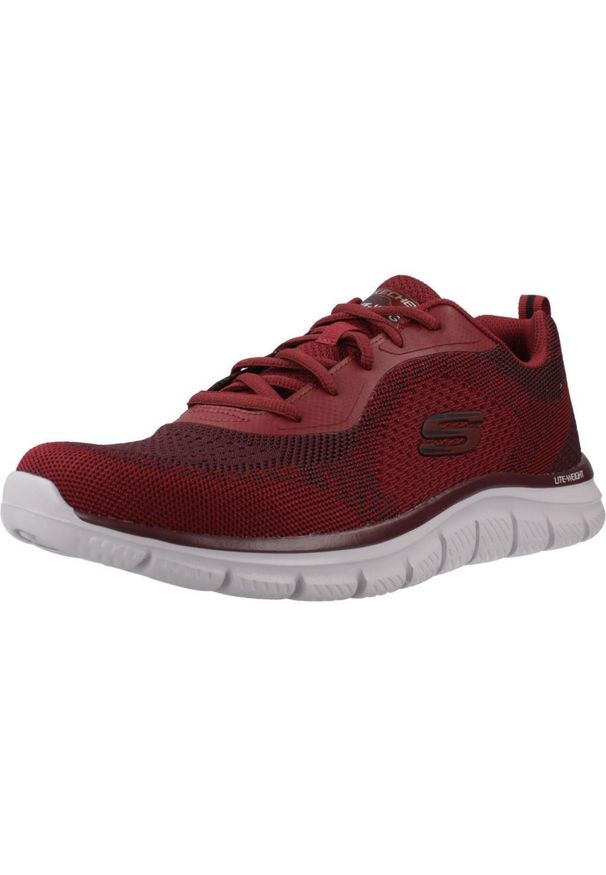 skechers - Buty SKECHERS TRACK Bordeaux. Kolor: czerwony. Materiał: tkanina