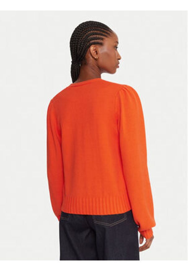 French Connection Kardigan 78ZCW Pomarańczowy Regular Fit. Kolor: pomarańczowy. Materiał: syntetyk, bawełna