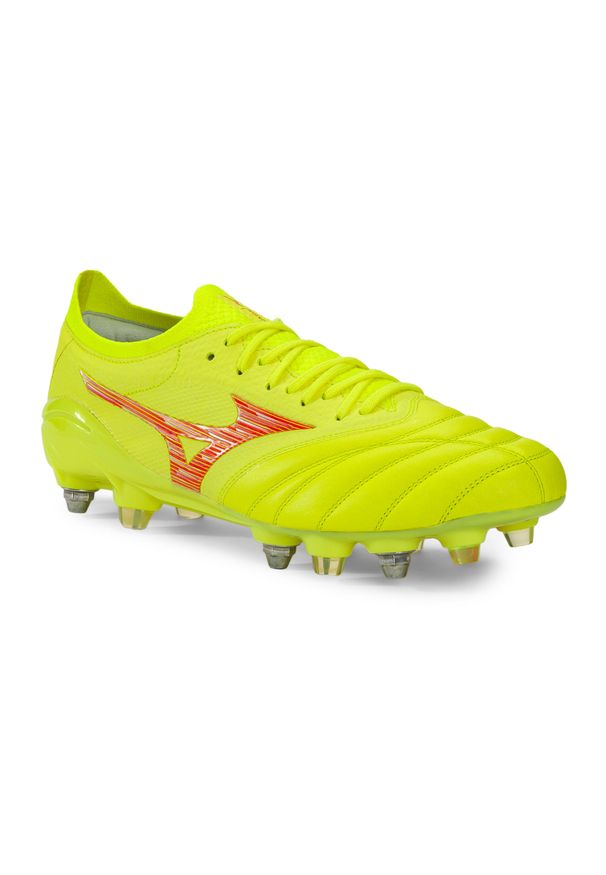 Buty piłkarskie męskie Mizuno Morelia Neo IV Β Japan Mix. Kolor: pomarańczowy, wielokolorowy, zielony. Sport: piłka nożna