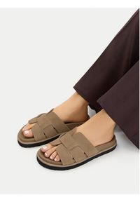 Gino Rossi - GINO ROSSI Klapki C-LB-P2170 Beżowy. Kolor: beżowy. Materiał: skóra, zamsz #5