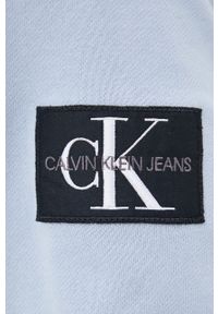 Calvin Klein Jeans bluza bawełniana męska gładka. Okazja: na co dzień. Kolor: niebieski. Materiał: bawełna. Wzór: gładki. Styl: casual #4