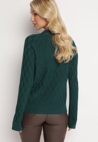 Born2be - Zielony Klasyczny Sweter z Półgolfem Nordda. Kolor: zielony. Materiał: bawełna. Styl: klasyczny #5