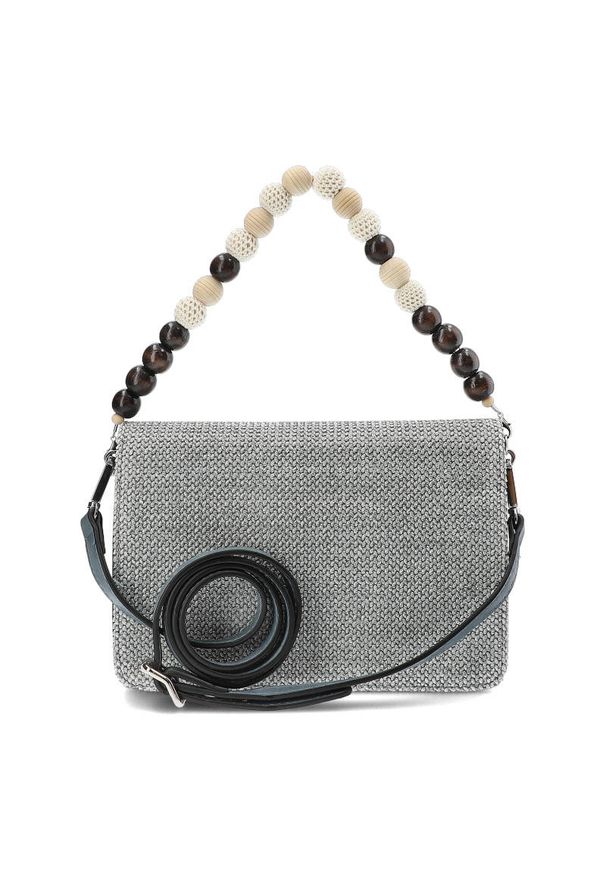 Niebieska Elegancka Torebka Damska Pepe Moll. Kolor: niebieski. Wzór: aplikacja. Materiał: skórzane. Styl: elegancki