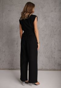 Renee - Czarny Komplet Utility z Wiskozy Spodnie i Bluzka na Suwak ze Ściągaczem Petolira. Kolor: czarny. Materiał: wiskoza #6