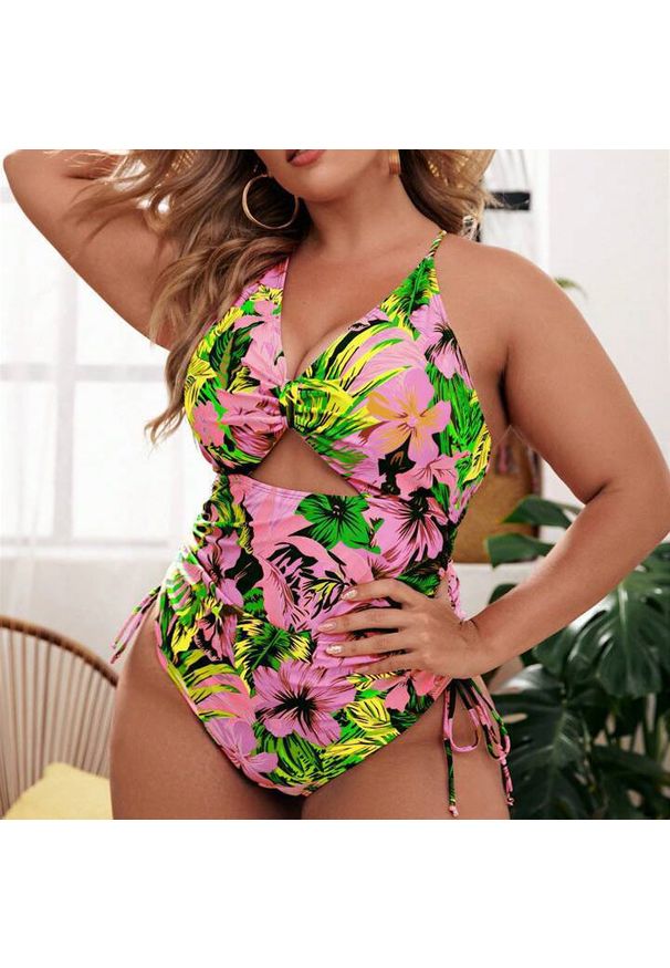 Intica - Kostium kąpielowy jednoczęściowy z wycięciem na lato Sadika. Kolor: wielokolorowy. Materiał: tkanina, materiał