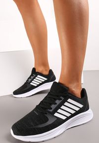 Renee - Czarno-Białe Buty Sportowe Sznurowane Avrick. Okazja: na co dzień. Kolor: czarny. Sport: fitness #3