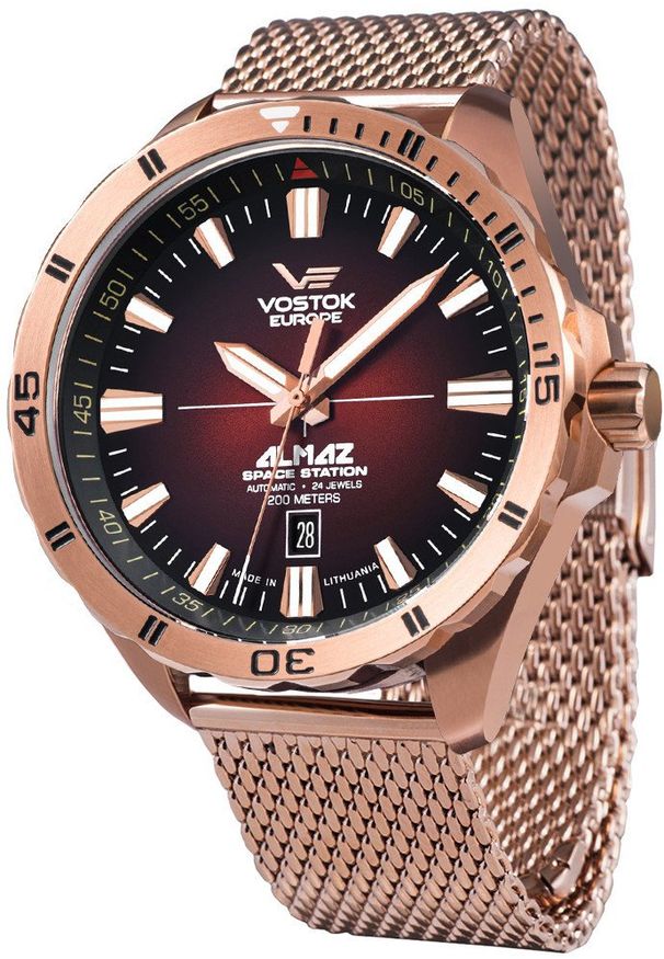 Zegarek męski Vostok Europe NH35A-320B679B różowe złoto. Kolor: złoty, wielokolorowy, różowy