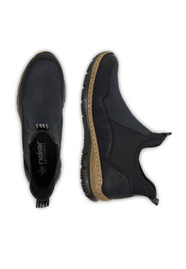 Rieker Półbuty N3275-00 Czarny. Kolor: czarny. Materiał: materiał