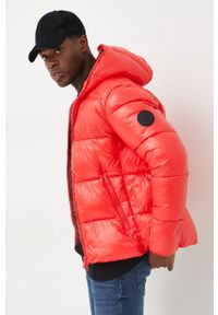 Save The Duck kurtka męska kolor czerwony zimowa. Okazja: na co dzień. Kolor: czerwony. Materiał: poliester, materiał, puch. Wzór: gładki. Sezon: zima. Styl: casual #1