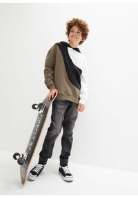 bonprix - Bluza z kapturem z czystej bawełny. Typ kołnierza: kaptur. Kolor: zielony. Materiał: bawełna, materiał #3