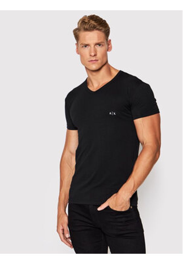 Armani Exchange Komplet t-shirtów 956004 CC282 07320 Czarny Regular Fit. Kolor: czarny. Materiał: bawełna