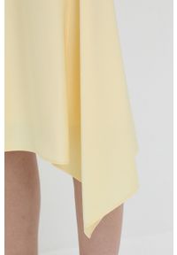 BOSS - Boss Spódnica kolor żółty midi rozkloszowana. Kolor: żółty. Materiał: tkanina. Wzór: gładki #4