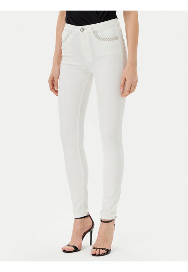 Guess Jeansy W5GA46 D5N71 Biały Skinny Fit. Kolor: biały