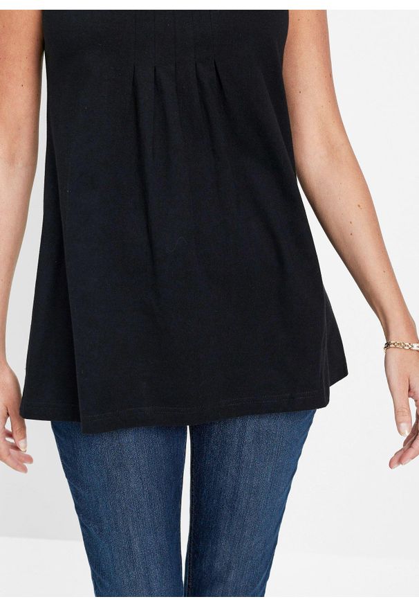 bonprix - Długi top. Kolor: czarny. Długość: długie. Styl: elegancki