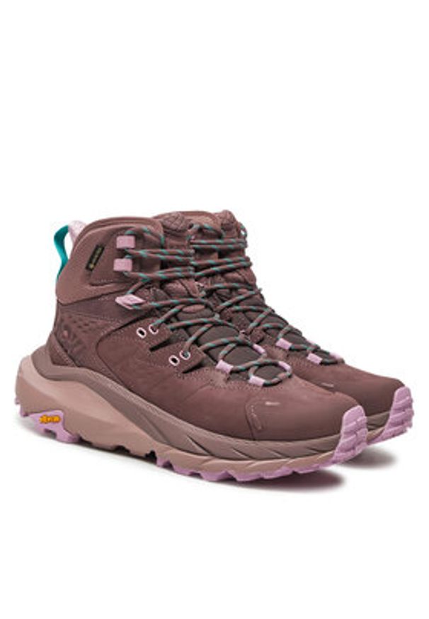 HOKA - Hoka Trekkingi Kaha 2 GTX GORE-TEX 1123156 Bordowy. Kolor: czerwony. Materiał: skóra, nubuk