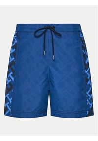 TOMMY HILFIGER - Tommy Hilfiger Szorty kąpielowe UM0UM03211 Granatowy Slim Fit. Kolor: niebieski. Materiał: syntetyk #4