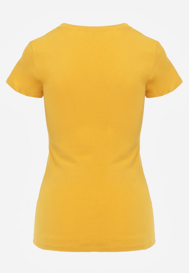 Renee - Żółty T-shirt Mirasura. Kolor: żółty. Materiał: dzianina. Długość rękawa: krótki rękaw. Długość: krótkie. Wzór: gładki